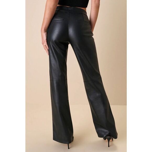 Free People We The Free Uptown High Rise Faux Leather Pant, Size 10 - Picture 4 of 11